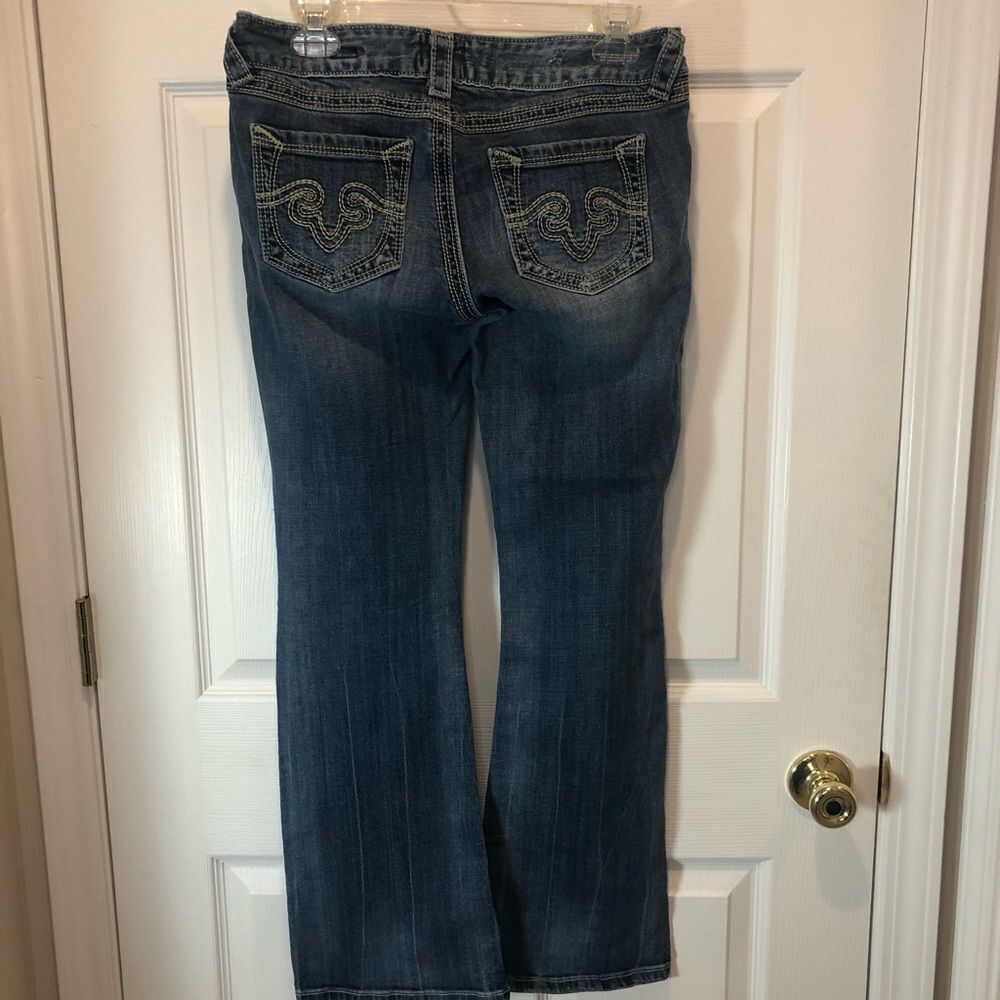 Rerock for Express boot cut blue jeans, size 4 short - Picture 8 of 14